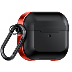 Θήκη Aluminium & TPU Airpods 3  with Carabiner Red