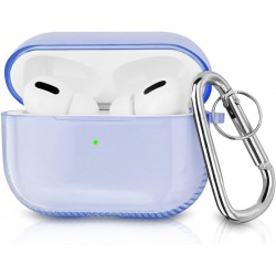 Θήκη TPU Airpods 3 Shockproof & Carabiner Blue Clear
