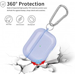 Θήκη TPU Airpods 3 Shockproof & Carabiner Blue Clear