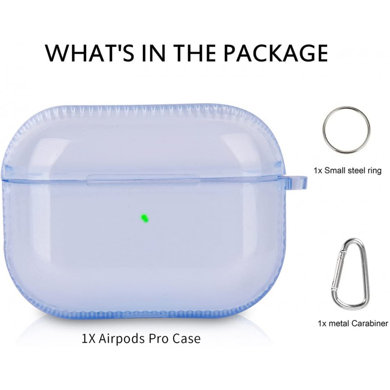 Θήκη TPU Airpods 3 Shockproof & Carabiner Blue Clear