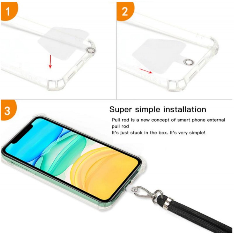 Λουράκι Λαιμού στήριξης Θήκης Smartphone Universal Neck Strap Pink