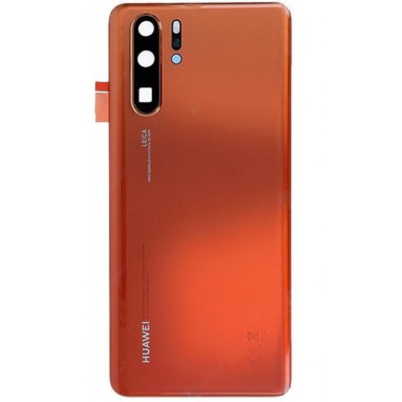 Καπάκι Μπαταρίας με Αυτοκόλλητη Ταινία Huawei P30 Orange (OEM) with Camera Holder