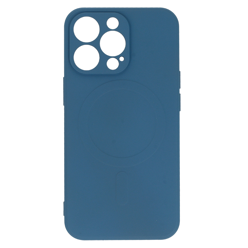 Θήκη Real Smooth Silicone Magsafe Apple iPhone 13 Pro (6.1") Navy Blue