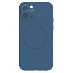 Θήκη Real Smooth Silicone Magsafe Apple iPhone 13 Pro (6.1") Navy Blue