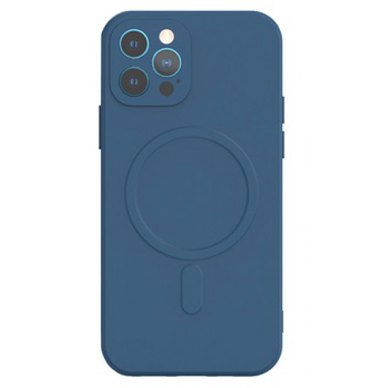 Θήκη Real Smooth Silicone Magsafe Apple iPhone 13 Pro (6.1") Navy Blue