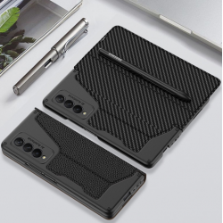 Θήκη Samsung Leather Armor Cover with Pen Holder & Velvet Pouch Galaxy Z Fold3 5G SM-F926 Brown