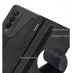 Θήκη Samsung Leather Armor Cover with Pen Holder & Velvet Pouch Galaxy Z Fold3 5G SM-F926 Brown