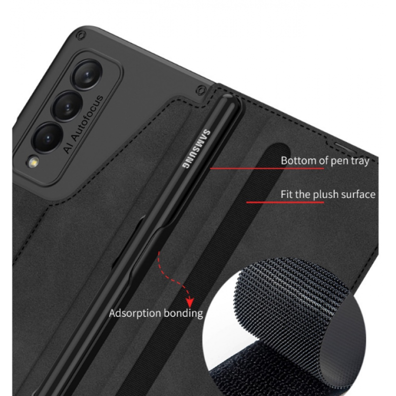 Θήκη Samsung Leather Armor Cover with Pen Holder & Velvet Pouch Galaxy Z Fold3 5G SM-F926 Brown