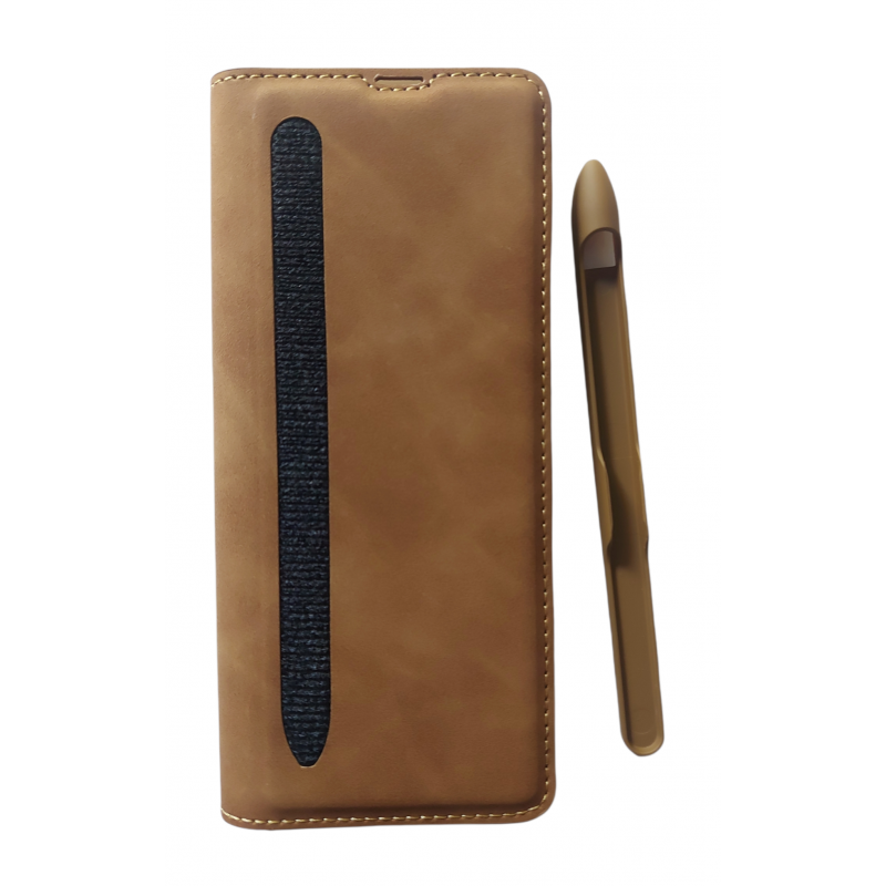 Θήκη Samsung Leather Armor Cover with Pen Holder & Velvet Pouch Galaxy Z Fold3 5G SM-F926 Brown