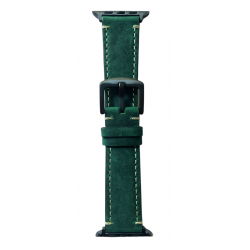 Ανταλλακτικό λουράκι Leather Suede Genuine Leather Seam Line Green with Black Buckle QuickFit Apple Watch 1/2/3/4/5/6/SE/7/8 (42/44/45/49mm)