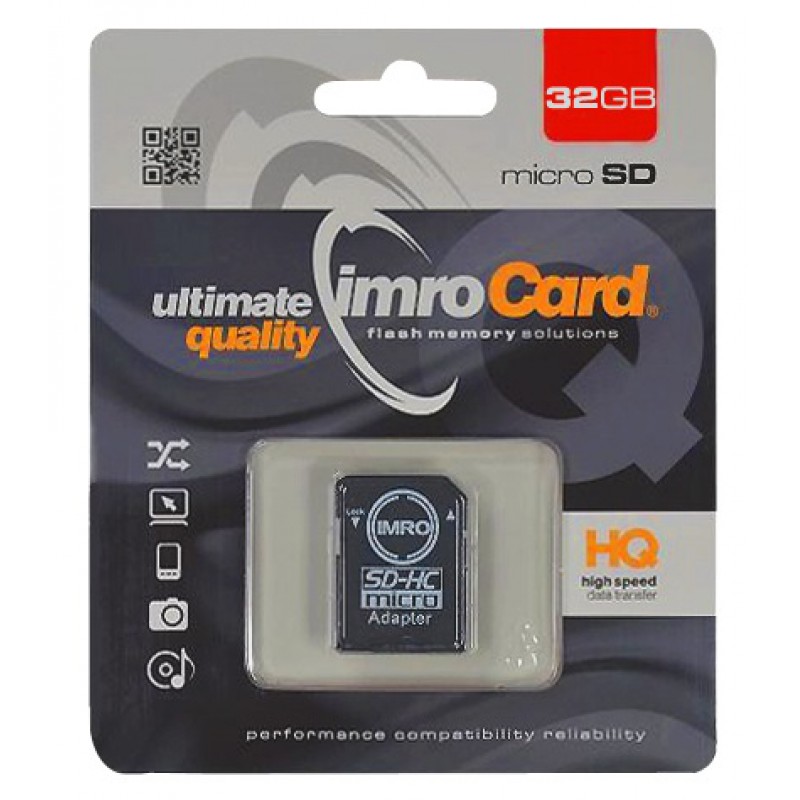Κάρτα μνήμης Imro MicroSD Card 32GB cl.10 UHS-1 + Adapter