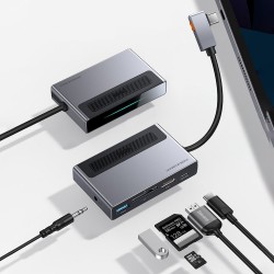 Αντάπτορας Baseus Multi-function Hub USB-C to USB + HDMI + SD + Microsoft + Type-C + Jack 3.5 Grey (CAHUB-DA0G)