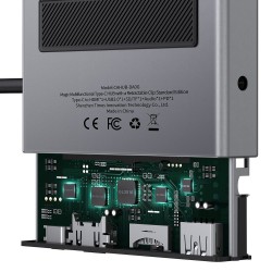 Αντάπτορας Baseus Multi-function Hub USB-C to USB + HDMI + SD + Microsoft + Type-C + Jack 3.5 Grey (CAHUB-DA0G)