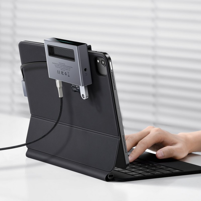 Αντάπτορας Baseus Multi-function Hub USB-C to USB + HDMI + SD + Microsoft + Type-C + Jack 3.5 Grey (CAHUB-DA0G)