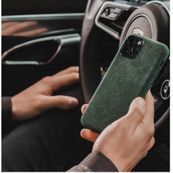 Θήκη Alcantara Cloth Suede Cover Apple iPhone 12 Pro Max (6.7") Red