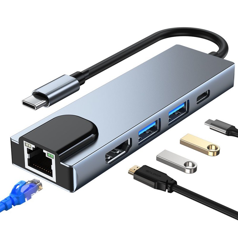Αντάπτορας Tech-Protect V3 Hub 5in1 Grey