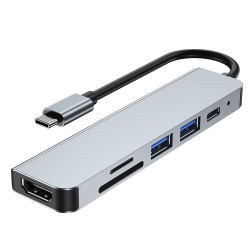 Αντάπτορας Tech-Protect V4 Hub 6in1 Grey