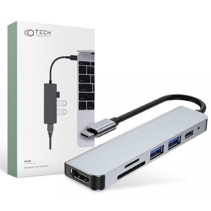 Αντάπτορας Tech-Protect V4 Hub 6in1 Grey