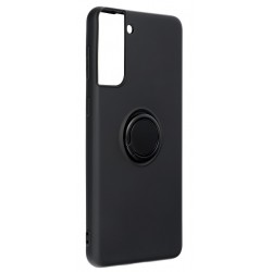 Θήκη Forcell Real Smooth Silicone Ring Finger Grip Samsung Galaxy S21+ SM-G996 Black