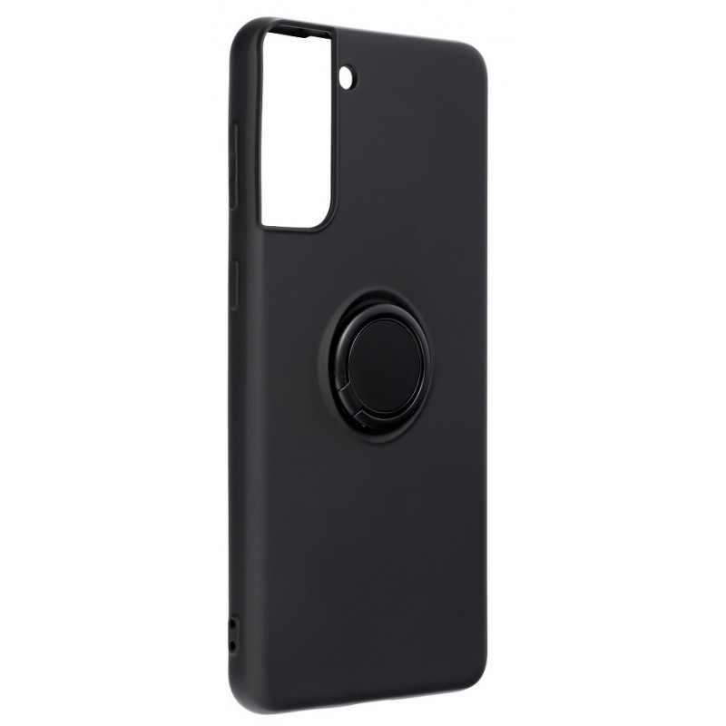 Θήκη Forcell Real Smooth Silicone Ring Finger Grip Samsung Galaxy S21+ SM-G996 Black