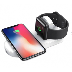 Ασύρματος Φορτιστής 2in1 Qi Wireless Charging Pad 10W White