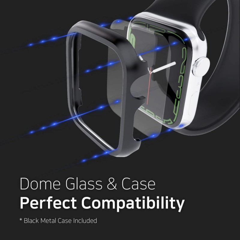 Γυαλί Προστασίας Whitestone Dome 3D UV Liquid Full Glue (2 Pack) with Bezel and UV LED Lamp Apple Watch Series 7 (41mm) 9H AntiCrash/AntiShock Clear