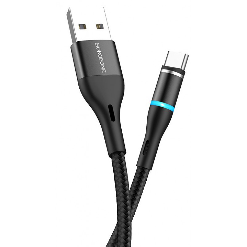 Καλώδιο Data Borofone BU16 Skill Magnetic USB A to Type-C 3A 1.2m Black