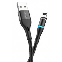 Καλώδιο Data Borofone BU16 Skill Magnetic USB A to Lightning 2.4A 1.2m Black