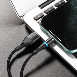 Καλώδιο Data Borofone BU16 Skill Magnetic USB A to Lightning 2.4A 1.2m Black