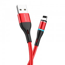 Καλώδιο Data Borofone BU16 Skill Magnetic USB A to Lightning 2.4A 1.2m Red