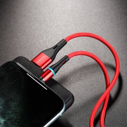 Καλώδιο Data Borofone BU16 Skill Magnetic USB A to Lightning 2.4A 1.2m Red