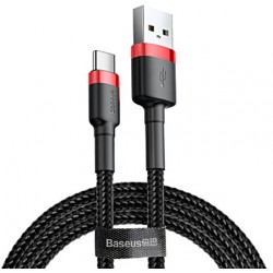 Καλώδιο Data Baseus CATKLF-A91 Cafule Series Braided USB Type-C male to USB-A male 0.5m Black/Red
