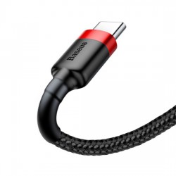 Καλώδιο Data Baseus CATKLF-A91 Cafule Series Braided USB Type-C male to USB-A male 0.5m Black/Red