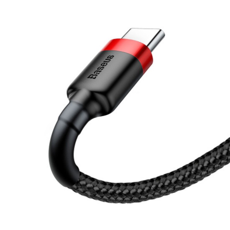 Καλώδιο Data Baseus CATKLF-A91 Cafule Series Braided USB Type-C male to USB-A male 0.5m Black/Red