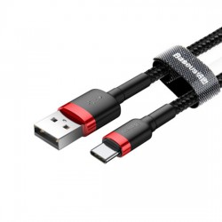 Καλώδιο Data Baseus CATKLF-A91 Cafule Series Braided USB Type-C male to USB-A male 0.5m Black/Red