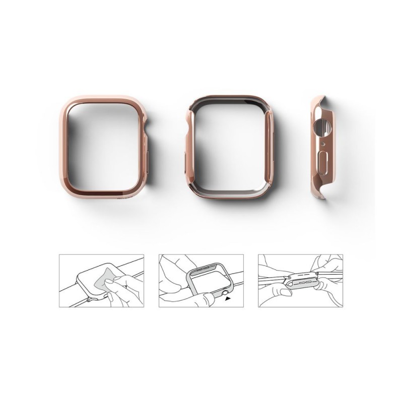 Προστατευτικό Ringke Slim Apple Watch 7 (41mm) Clear & Chrome Rose Gold