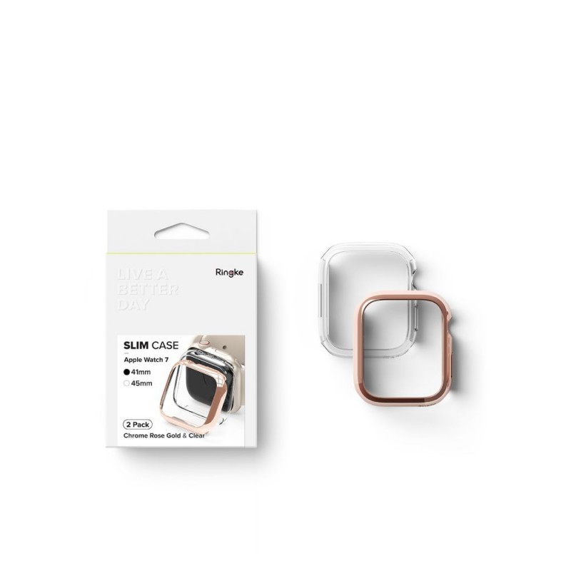 Προστατευτικό Ringke Slim Apple Watch 7 (41mm) Clear & Chrome Rose Gold
