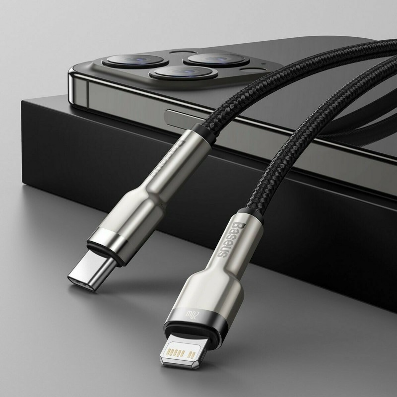 Καλώδιο Data Baseus Cafule Metal Type-C to Lightning 20W 1m Black (CATLJK-A01)
