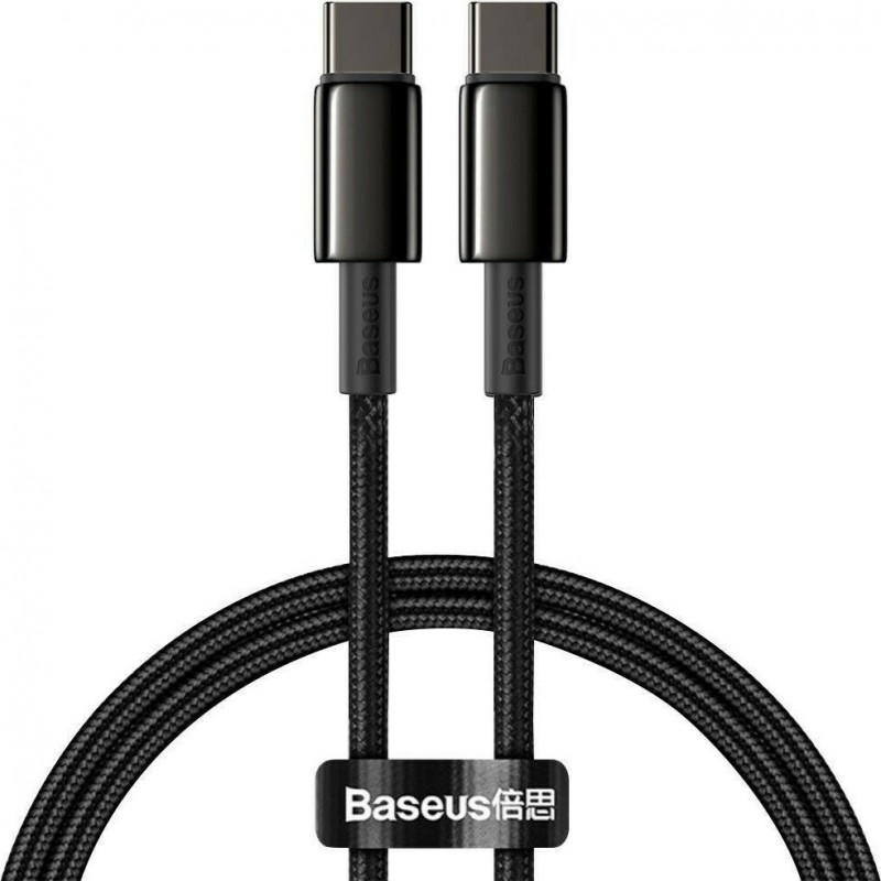 Καλώδιο Φόρτισης Baseus Cable Tungsten PD Type-C to Type-C Super Charge 100W 1m Black (CATWJ-01)