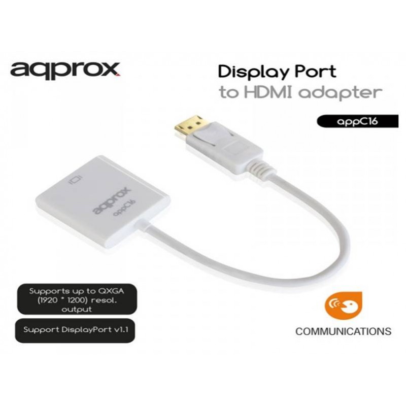 Αντάπτορας APPROX DisaplyPort USB male to HDMI female White (AP-PC16)