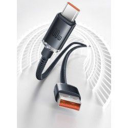 Καλώδιο Data Baseus Crystal Shine USB male - Type-C Black 100W 6A 1.2m (CCAJY000401)