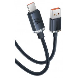 Καλώδιο Data Baseus Crystal Shine USB male - Type-C Black 100W 6A 1.2m (CCAJY000401)