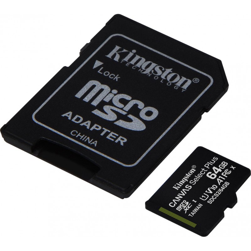 Κάρτα μνήμης Kingston Canvas Select Plus microSDXC Card 64GB cl.10 UHS-I 100MB/s + Adapter