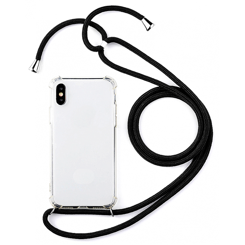 Θήκη TPU Armor Xiaomi Redmi 10/10 (2022) with Black Strap Neck Cord CLear