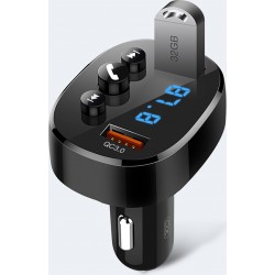 Φορτιστής Αυτοκινήτου XO Bluetooth MP3 Car Charger 18W & Transmiter FM Black