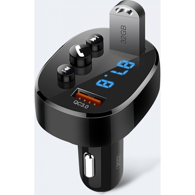 Φορτιστής Αυτοκινήτου XO Bluetooth MP3 Car Charger 18W & Transmiter FM Black
