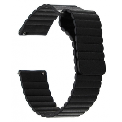 Ανταλλακτικό λουράκι Leather Loop Sport QuickFit Black για Samsung Galaxy Watch5 (40mm & 42mm)/Watch4 (40mm & 44mm)/ Watch4 Classic (42mm & 46mm)/ Watch3(41mm)/Active 2(40/44mm)/Amazfit GTS 3 (43mm)/GTR(42mm) (20mm)