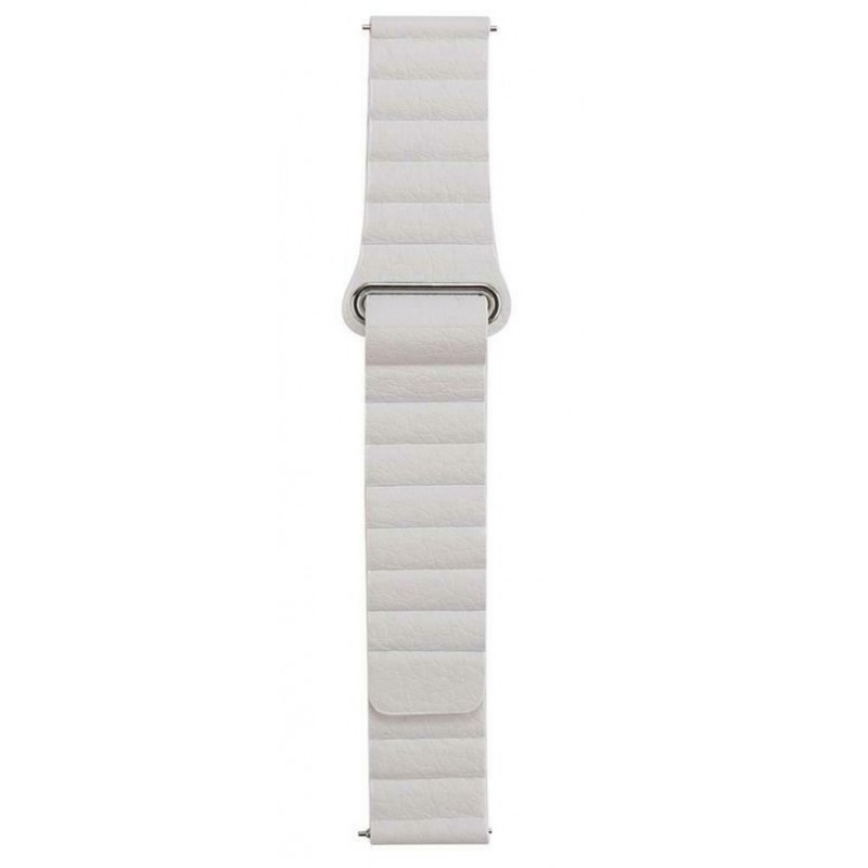 Ανταλλακτικό λουράκι Leather Loop Sport QuickFit White για Samsung Galaxy Watch5 (40mm & 42mm)/Watch4 (40mm & 44mm)/ Watch4 Classic (42mm & 46mm)/ Watch3(41mm)/Active 2(40/44mm)/Amazfit GTS 3 (43mm)/GTR(42mm) (20mm)