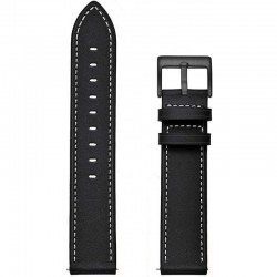 Ανταλλακτικό λουράκι Genuine Leather Black για Samsung Galaxy Watch3(45mm)/Watch(46mm)/Huawei Watch 3 (46mm)/ Watch 3 Pro (48mm)/GT 2/Pro/Honor GS Pro/Amazfit GTR 3 (46mm)/GTR 3 Pro/GTR(47mm)/ Stratos 3(48mm) (22mm)