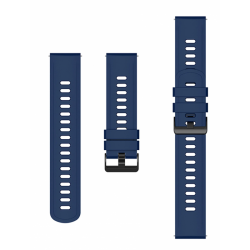 Ανταλλακτικό λουράκι QuickFit Black Buckle Navy Blue για Samsung Galaxy Watch5 (40mm & 42mm)/Watch4 (40mm & 44mm)/ Watch4 Classic (42mm & 46mm)/ Watch3(41mm)/Active 2(40/44mm)/Amazfit GTS 3 (43mm)/GTR(42mm) (20mm)